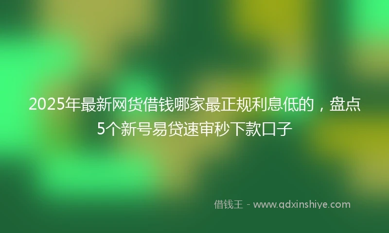 2025年最新网货借钱哪家最正规利息低的，盘点5个新号易贷速审秒下款口子