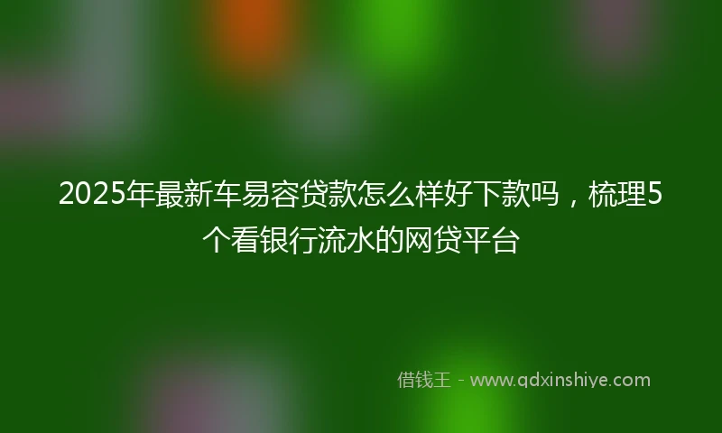 2025年最新车易容贷款怎么样好下款吗，梳理5个看银行流水的网贷平台