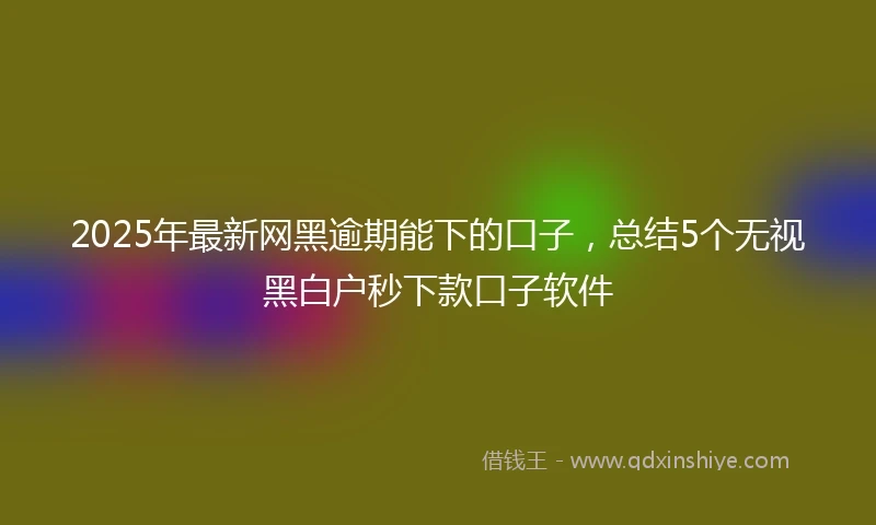 2025年最新网黑逾期能下的口子，总结5个无视黑白户秒下款口子软件