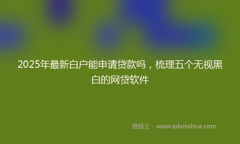 2025年最新白户能申请贷款吗，梳理五个无视黑白的网贷软件