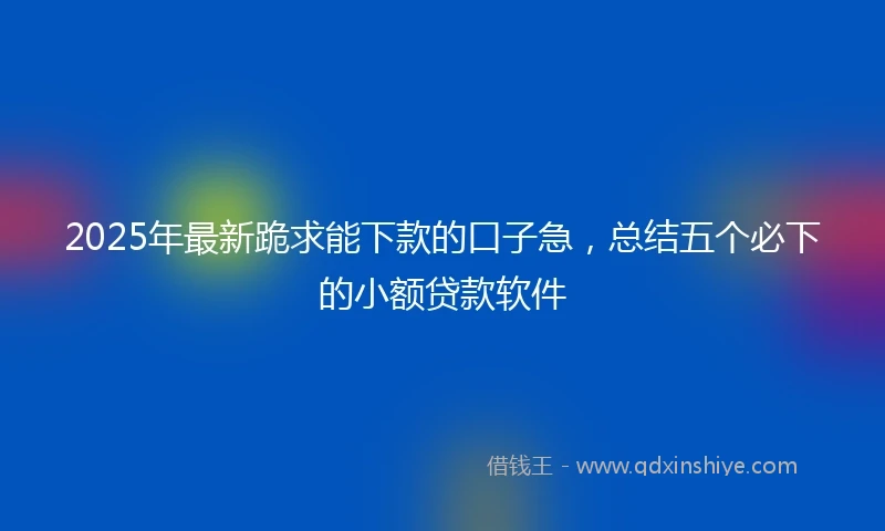 2025年最新跪求能下款的口子急，总结五个必下的小额贷款软件