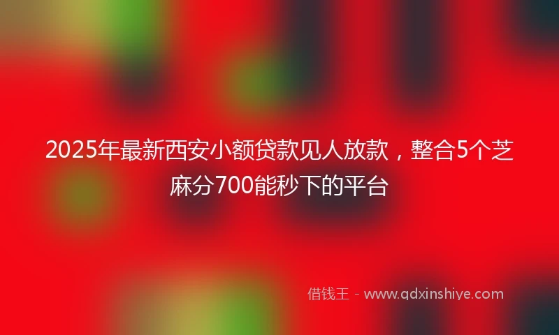 2025年最新西安小额贷款见人放款，整合5个芝麻分700能秒下的平台