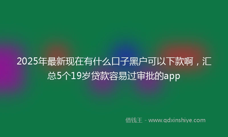 2025年最新现在有什么口子黑户可以下款啊，汇总5个19岁贷款容易过审批的app