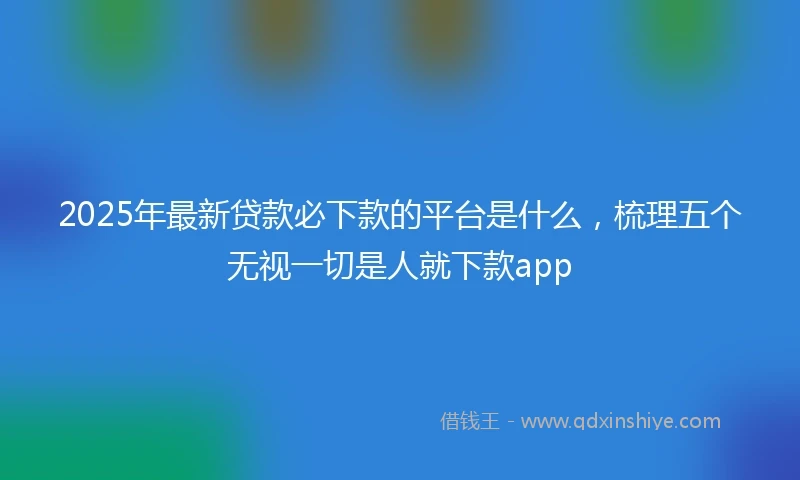2025年最新贷款必下款的平台是什么,梳理五个无视一切是人就下款app