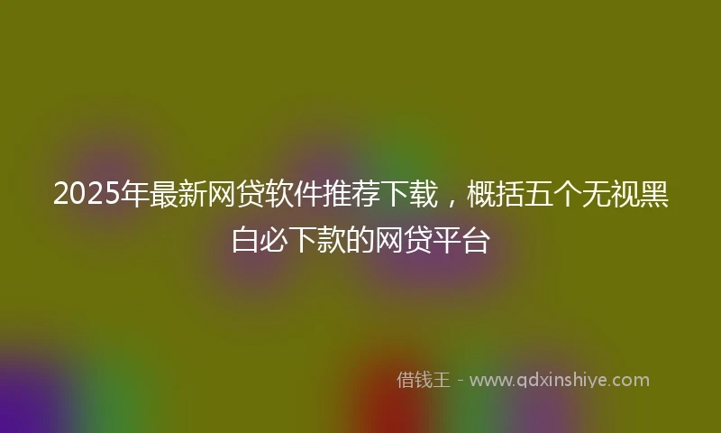 2025年最新网贷软件推荐下载，概括五个无视黑白必下款的网贷平台