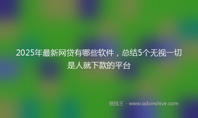 2025年最新网贷有哪些软件，总结5个无视一切是人就下款的平台