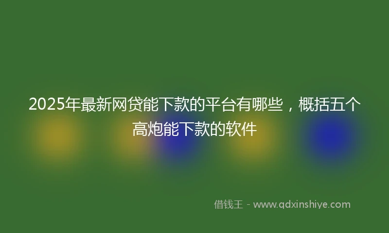 2025年最新网贷能下款的平台有哪些，概括五个高炮能下款的软件