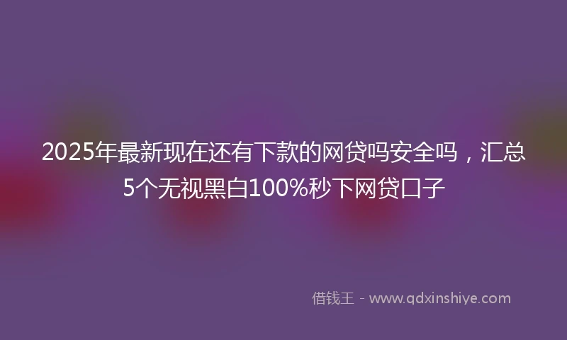 2025年最新现在还有下款的网贷吗安全吗，汇总5个无视黑白100%秒下网贷口子