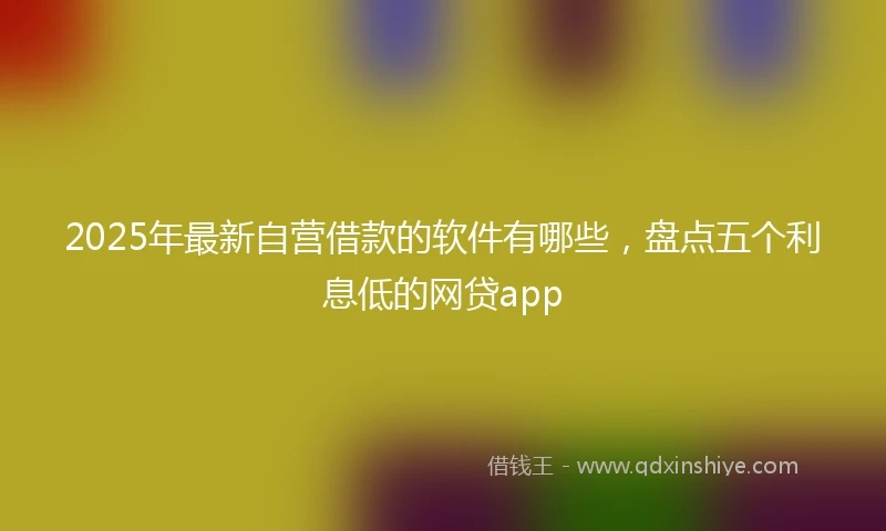 2025年最新自营借款的软件有哪些,盘点五个利息低的网贷app