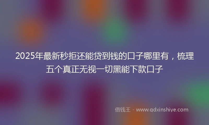 2025年最新秒拒还能贷到钱的口子哪里有，梳理五个真正无视一切黑能下款口子