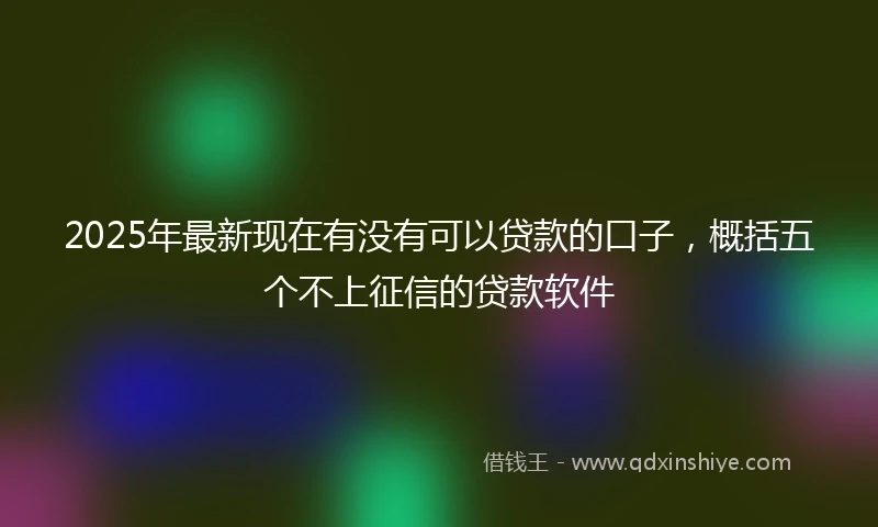 2025年最新现在有没有可以贷款的口子，概括五个不上征信的贷款软件