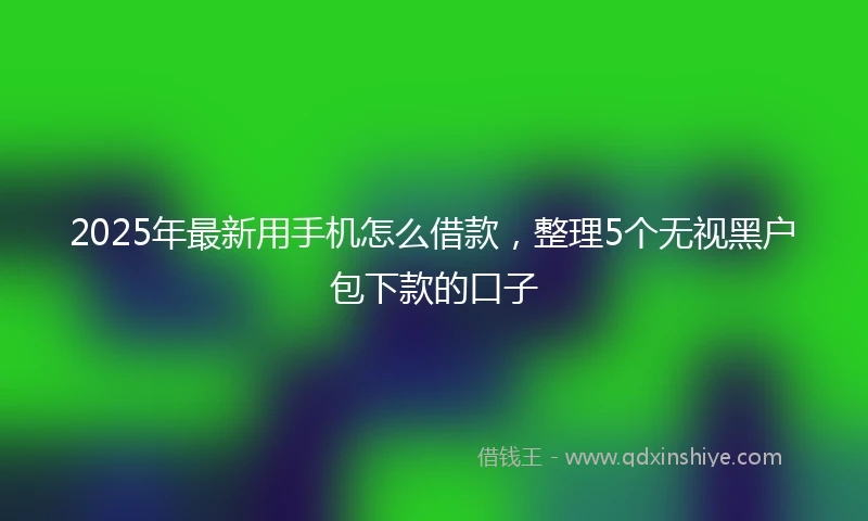 2025年最新用手机怎么借款，整理5个无视黑户包下款的口子