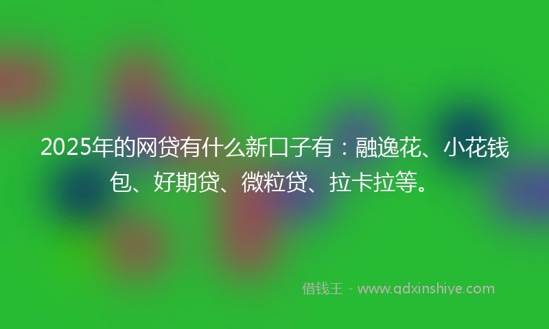 2025年的网贷有什么新口子有：融逸花、小花钱包、好期贷、微粒贷、拉卡拉等。