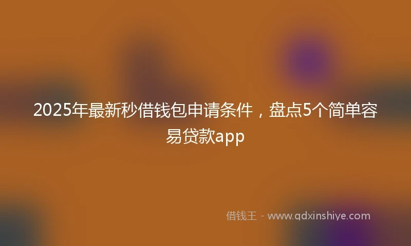 2025年最新秒借钱包申请条件，盘点5个简单容易贷款app