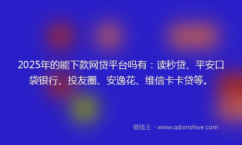 2025年的能下款网贷平台吗有：读秒贷、平安口袋银行、投友圈、安逸花、维信卡卡贷等。