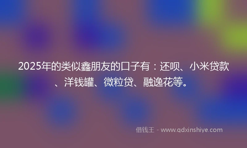 2025年的类似鑫朋友的口子有：还呗、小米贷款、洋钱罐、微粒贷、融逸花等。