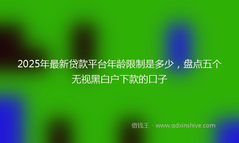 2025年最新贷款平台年龄限制是多少，盘点五个无视黑白户下款的口子