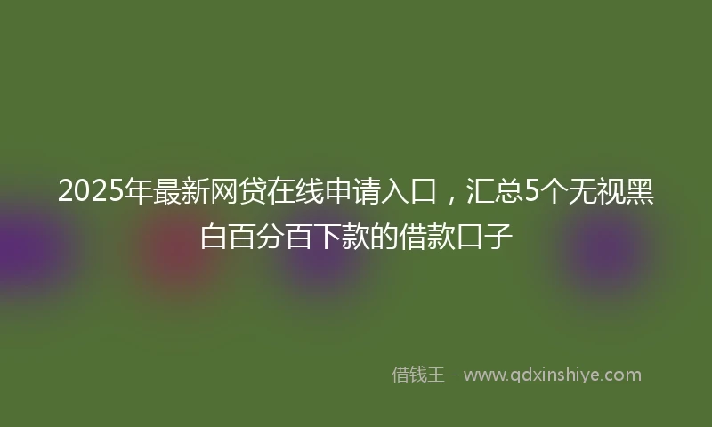 2025年最新网贷在线申请入口，汇总5个无视黑白百分百下款的借款口子
