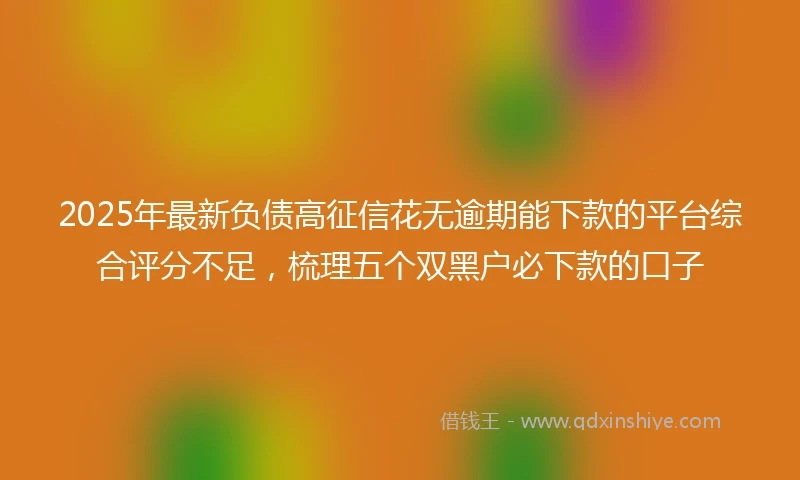 2025年最新负债高征信花无逾期能下款的平台综合评分不足，梳理五个双黑户必下款的口子