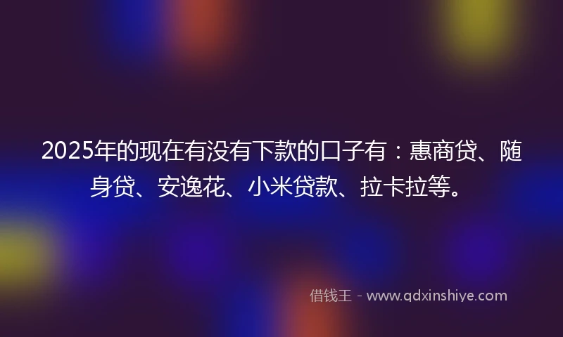 2025年的现在有没有下款的口子有：惠商贷、随身贷、安逸花、小米贷款、拉卡拉等。
