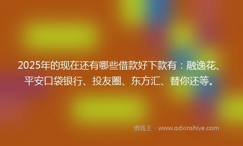 2025年的现在还有哪些借款好下款有：融逸花、平安口袋银行、投友圈、东方汇、替你还等。
