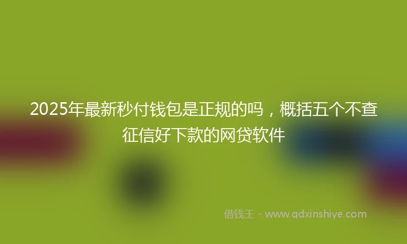 2025年最新秒付钱包是正规的吗，概括五个不查征信好下款的网贷软件