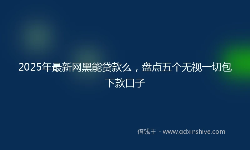2025年最新网黑能贷款么，盘点五个无视一切包下款口子