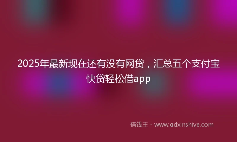 2025年最新现在还有没有网贷，汇总五个支付宝快贷轻松借app