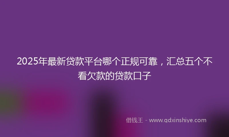 2025年最新贷款平台哪个正规可靠，汇总五个不看欠款的贷款口子