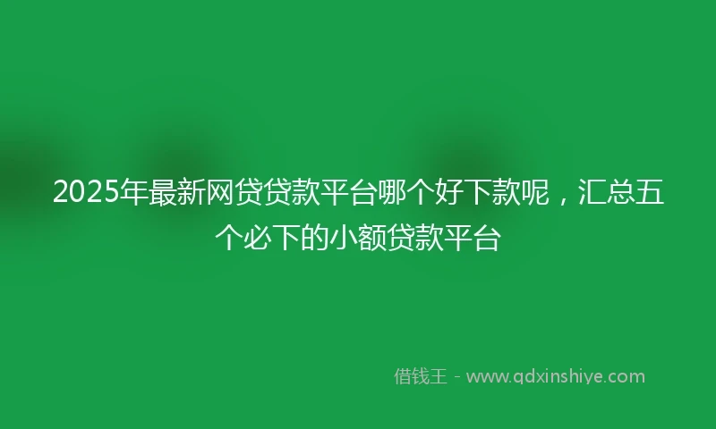 2025年最新网贷贷款平台哪个好下款呢，汇总五个必下的小额贷款平台