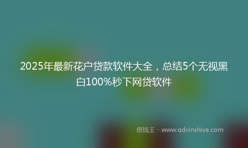 2025年最新花户贷款软件大全，总结5个无视黑白100%秒下网贷软件