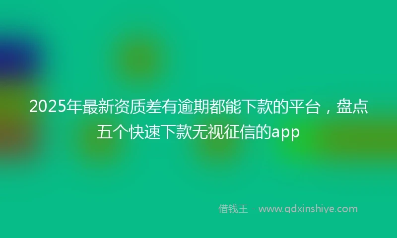 2025年最新资质差有逾期都能下款的平台,盘点五个快速下款无视征信的app