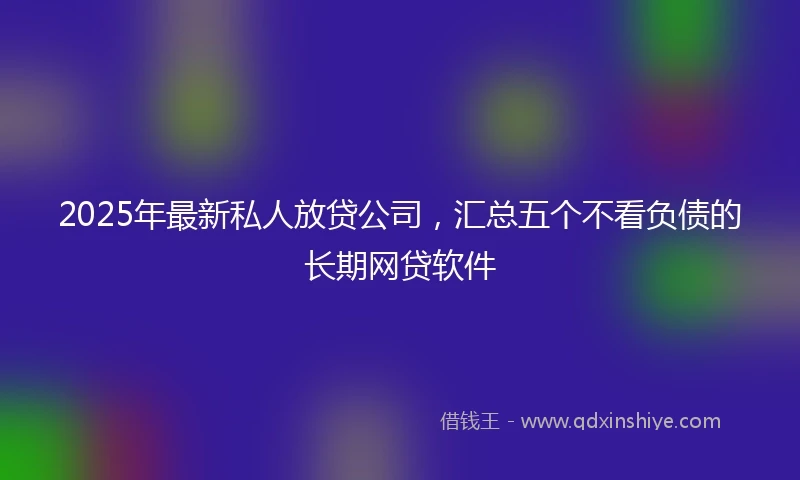 2025年最新私人放贷公司，汇总五个不看负债的长期网贷软件