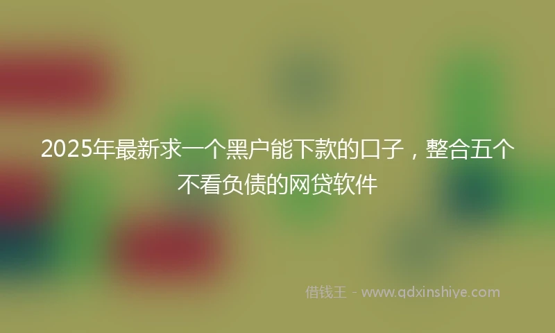 2025年最新求一个黑户能下款的口子，整合五个不看负债的网贷软件