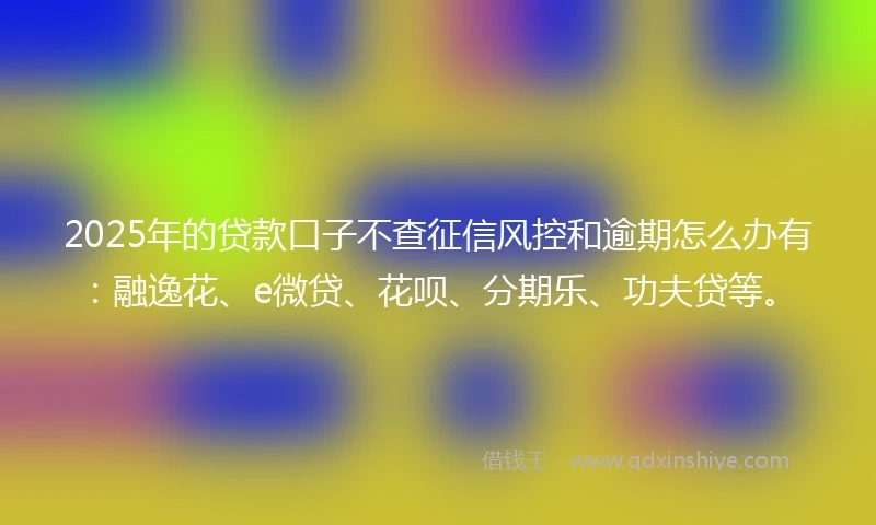 2025年的贷款口子不查征信风控和逾期怎么办有：融逸花、e微贷、花呗、分期乐、功夫贷等。