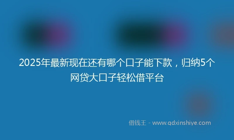 2025年最新现在还有哪个口子能下款，归纳5个网贷大口子轻松借平台