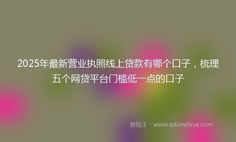 2025年最新营业执照线上贷款有哪个口子,梳理五个网贷平台门槛低一点的口子