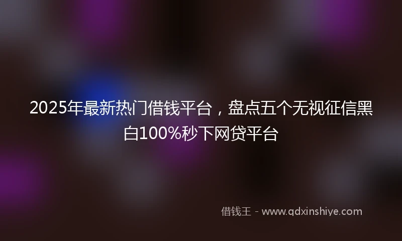 2025年最新热门借钱平台，盘点五个无视征信黑白100%秒下网贷平台