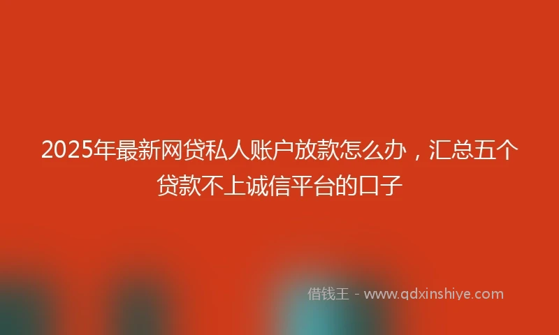 2025年最新网贷私人账户放款怎么办，汇总五个贷款不上诚信平台的口子