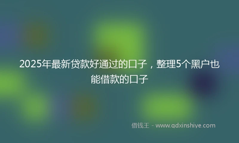 2025年最新贷款好通过的口子，整理5个黑户也能借款的口子