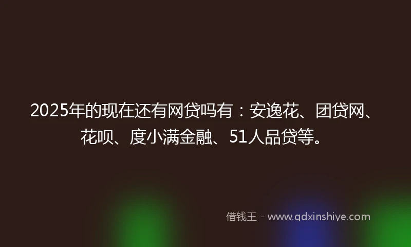2025年的现在还有网贷吗有：安逸花、团贷网、花呗、度小满金融、51人品贷等。