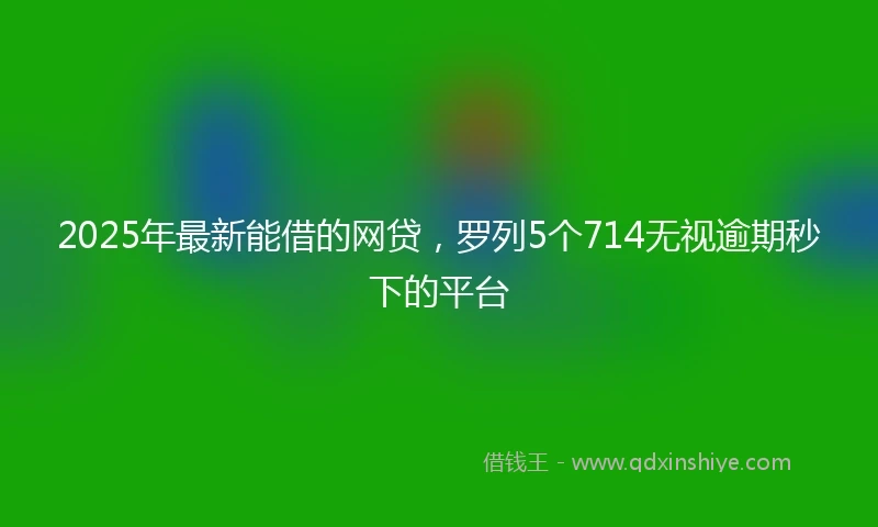 2025年最新能借的网贷，罗列5个714无视逾期秒下的平台