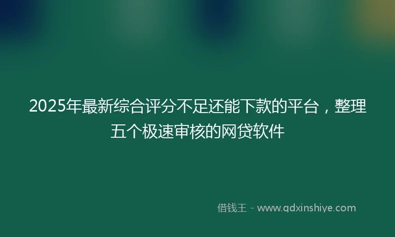 2025年最新综合评分不足还能下款的平台，整理五个极速审核的网贷软件