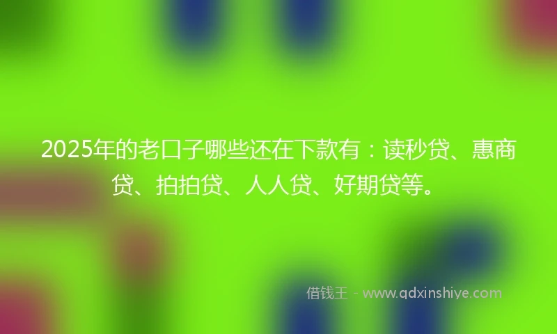 2025年的老口子哪些还在下款有：读秒贷、惠商贷、拍拍贷、人人贷、好期贷等。