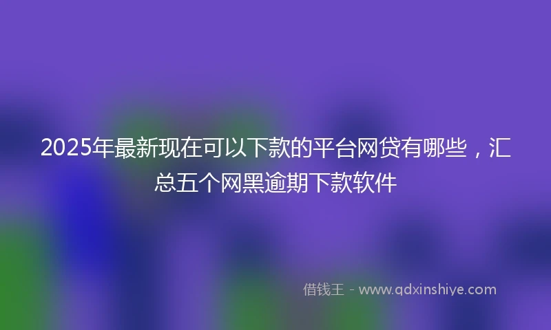 2025年最新现在可以下款的平台网贷有哪些，汇总五个网黑逾期下款软件