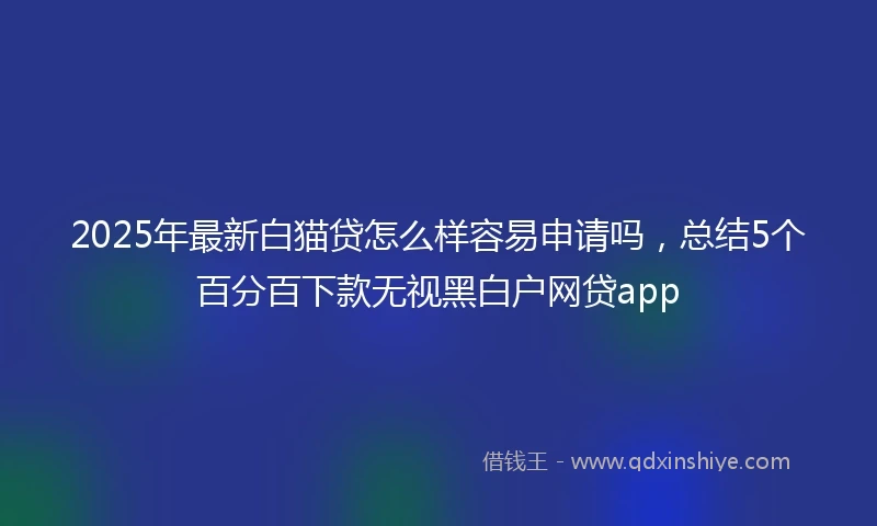 2025年最新白猫贷怎么样容易申请吗，总结5个百分百下款无视黑白户网贷app
