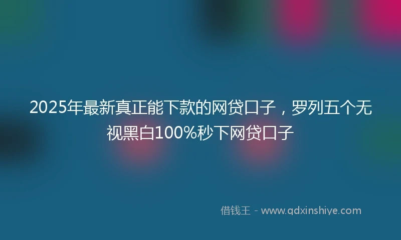 2025年最新真正能下款的网贷口子，罗列五个无视黑白100%秒下网贷口子