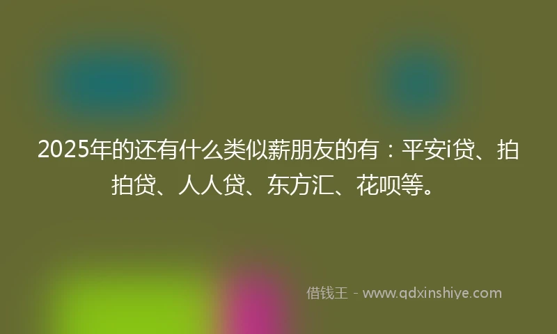 2025年的还有什么类似薪朋友的有：平安i贷、拍拍贷、人人贷、东方汇、花呗等。
