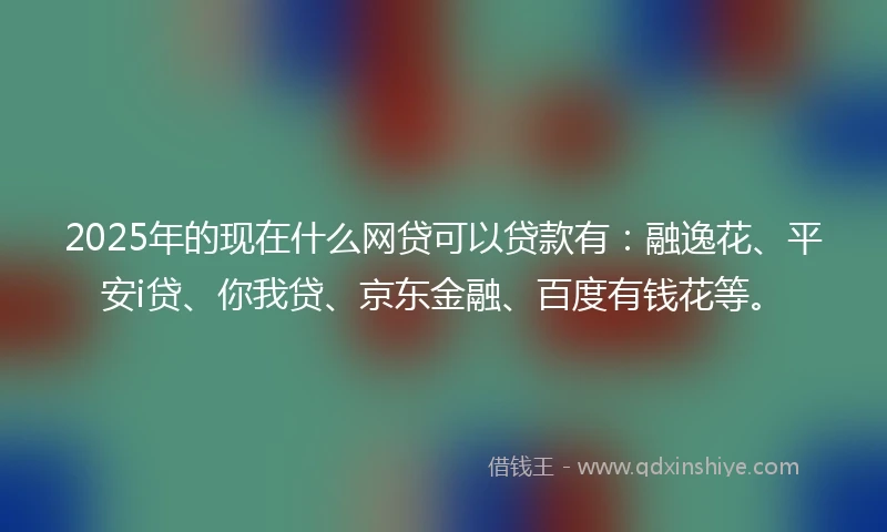 2025年的现在什么网贷可以贷款有：融逸花、平安i贷、你我贷、京东金融、百度有钱花等。