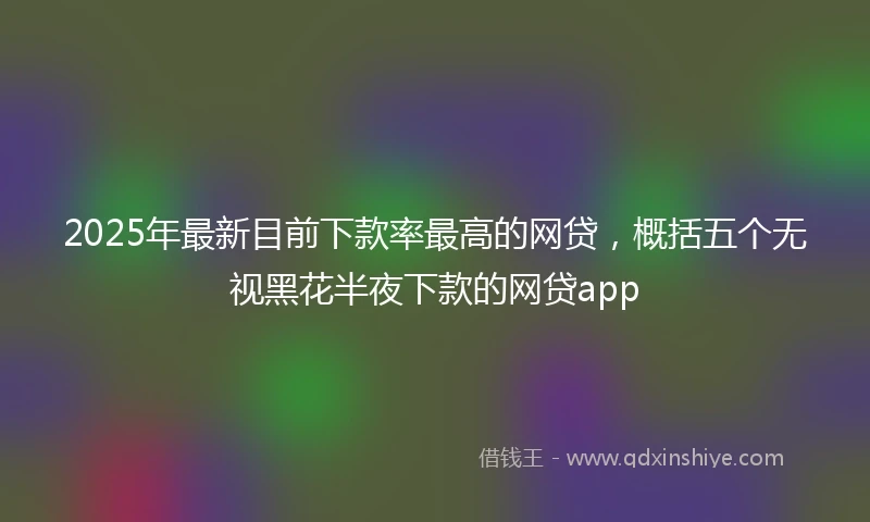 2025年最新目前下款率最高的网贷，概括五个无视黑花半夜下款的网贷app